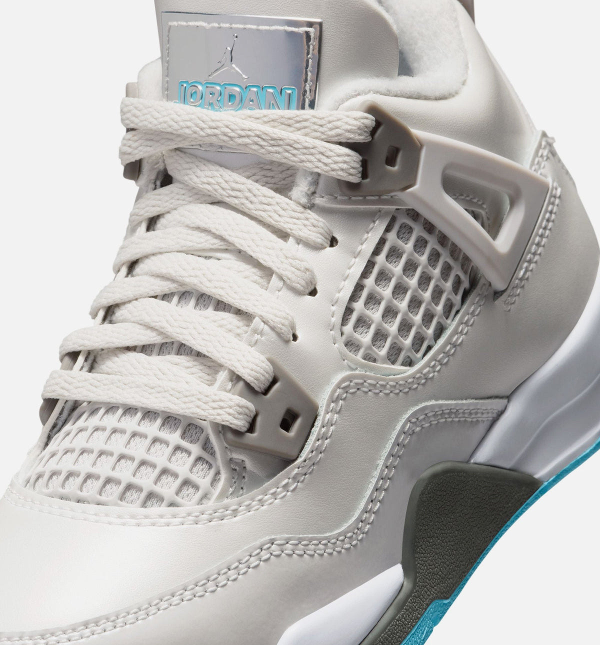 Air Jordan 4 Retro "Blue Chill" Little Kids' Shoe – Photon Dust/Blue Chill/Flat Pewter/White/Blue Tint