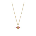 Tiffany Style Four-Leaf Clover Cubic Zirconia 18K Gold-Plated Necklace