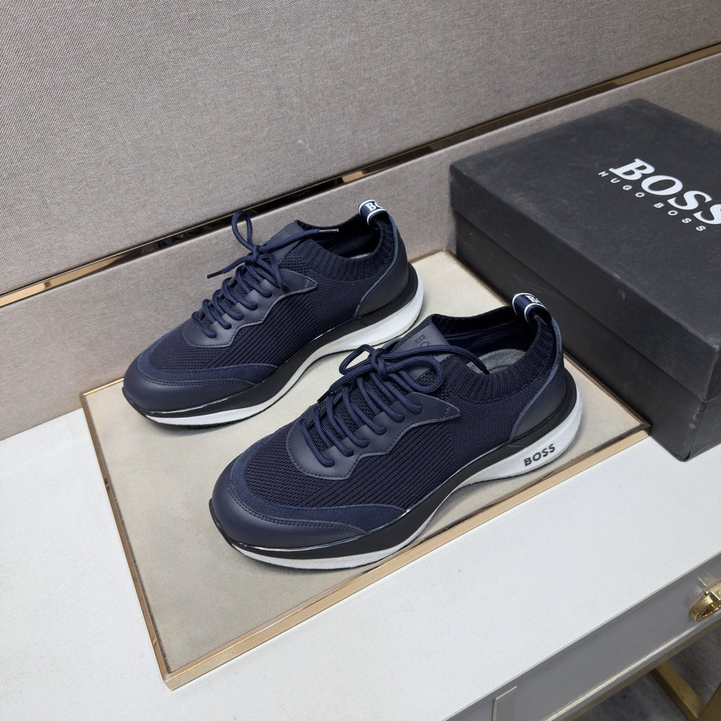 Hugo Boss Mixed-Material Lace-Up Sneakers